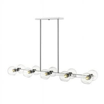 Z-Lite 455-10L Marquee 10 Light 54" Wide Clear Glass Orb Linear Chandelier - Chrome