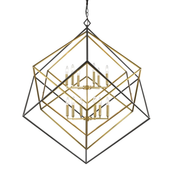 12 Light Chandelier In Linear Style 47.5 Inches Wide By 50.5 Inches High-Olde Brass/Bronze Finish -Traditional Installation Z-Lite 457-12Obr-Brz