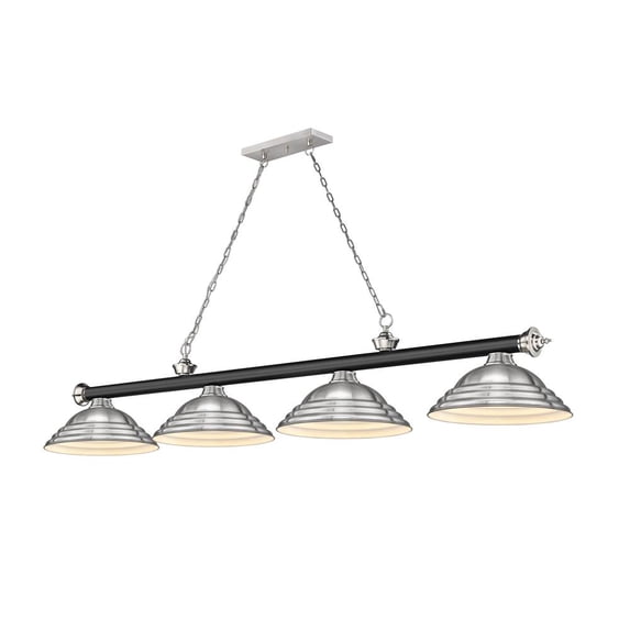 4 Light Flush Mount In Transitional Style 15 Inches Wide By 10.5 Inches High-Chrome/Matte Black Finish Z-Lite 457F-Ch-Mb
