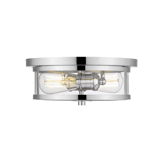 2 Light Flush Mount In Art Moderne Style 11 Inches Wide By 5 Inches High Z-Lite 462F11-Ch