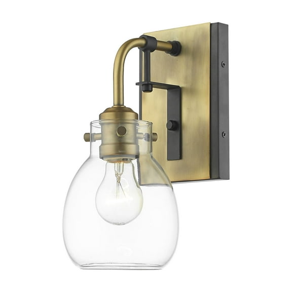 Z-Lite 466-1S Kraken 11" Tall Wall Sconce - Matte Black / Olde Brass