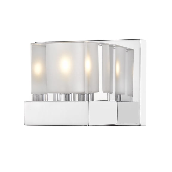 Z-Lite Fallon Clear Frosted Crystal Steel Vanity Wall Sconce in Chrome