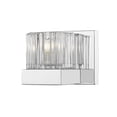 thumbnail image 1 of Z-Lite 468-1S Fallon 1 Light 6" Wide Ribbed Crystal Glass Bath Sconce - Chrome, 1 of 6