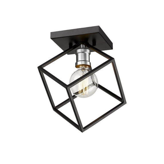 1 Light Flush Mount In Electric Style 10 Inches Wide By 11 Inches High-Matte Black/Brushed Nickel Finish Z-Lite 478F-Mb-Bn