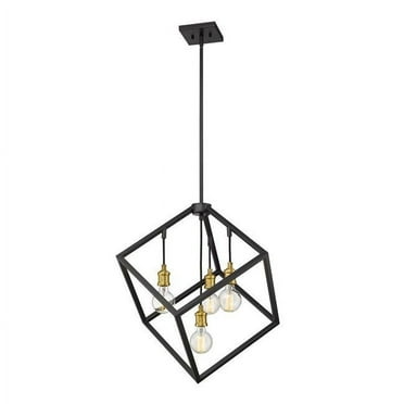 Z Lite 478P24-BRZ-OBR 24 in. Vertical 4 Light Bronze & Olde Brass Pendant Ceiling Light
