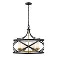 thumbnail image 1 of Z Lite 481P24-MB-OBR 24 in. Malcalester 6 Light Matte Black & Olde Brass Pendant Ceiling Light, 1 of 5