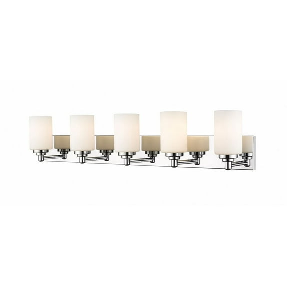 Z-Lite Soledad 5 Light Transitional Glass Steel Vanity Light in Chrome