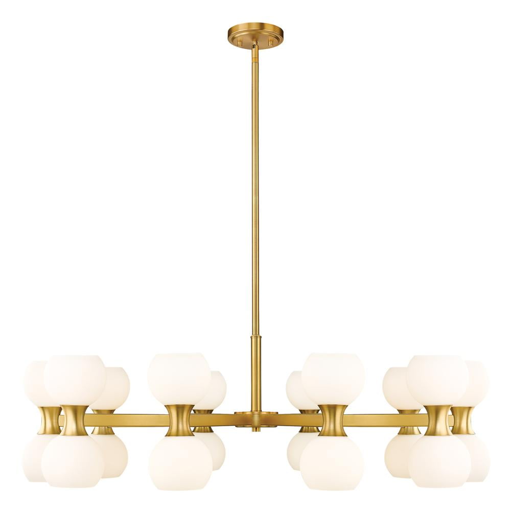 Artemis 42'' Gold Chandelier with Opal Glass Shades