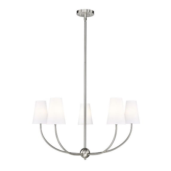 3040-32BN-Z-Lite-Shannon - 5 Light Chandelier In Traditional Style-16.5 Inches Tall and 32 Inches Wide-Brushed Nickel Finish