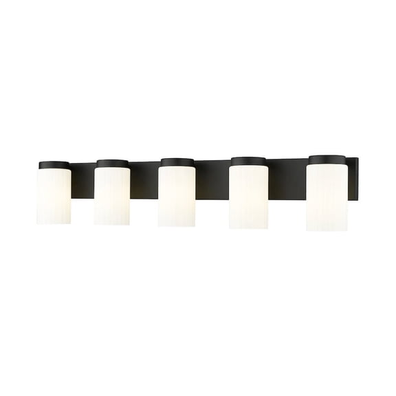 Z-Lite Burk 5 Light Vanity, Matte Black