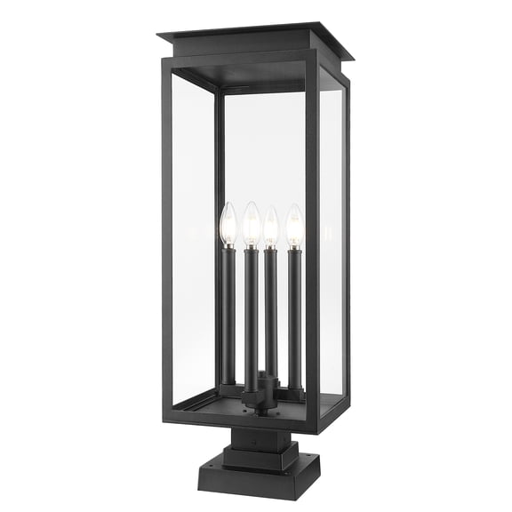 Z-Lite 5018Phbs-Sqpm Nova 4 Light 30" Tall Pier Mount Post Light - Black