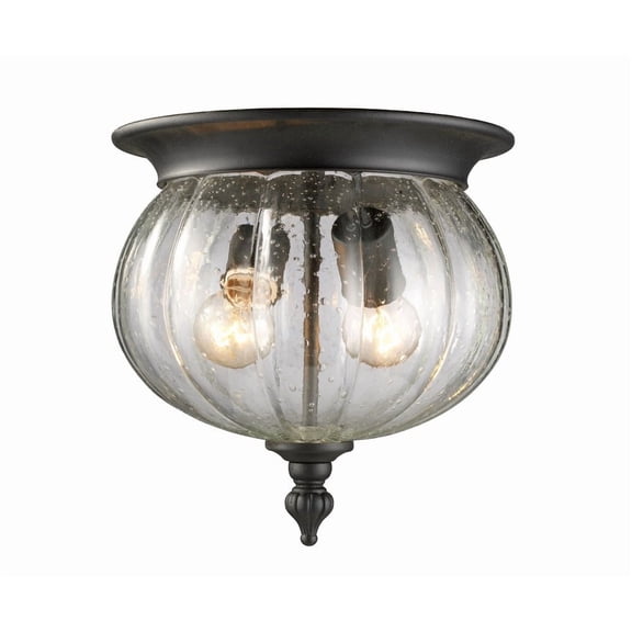 516F-BK-Z-Lite-Belmont - 2 Light Outdoor Flush Mount in Seaside Style - 10 Inches Wide by 9.75 Inches High