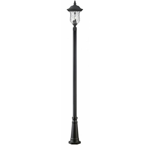 3 Light Outdoor Post Mount Lantern In Gothic Style 12.38 Inches Wide By 118.25 Inches High Z-Lite 533Phb-519P-Bk