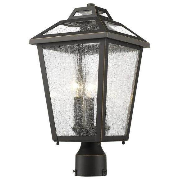 Z-Lite 549PHM-536P-BK Abbey 1 Light Medium Outdoor Post Light in Black,