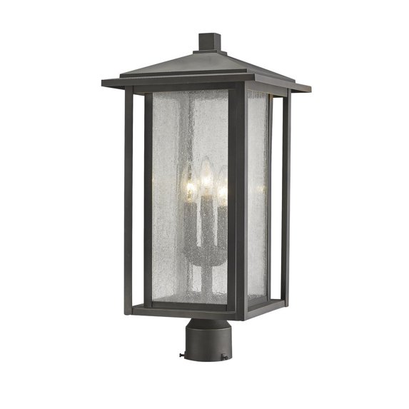 3 Light Outdoor Post Mount Lantern In Urban Style 11 Inches Wide By 22.44 Inches High-Oil Rubbed Bronze Finish Z-Lite 554Phxlr-Orb