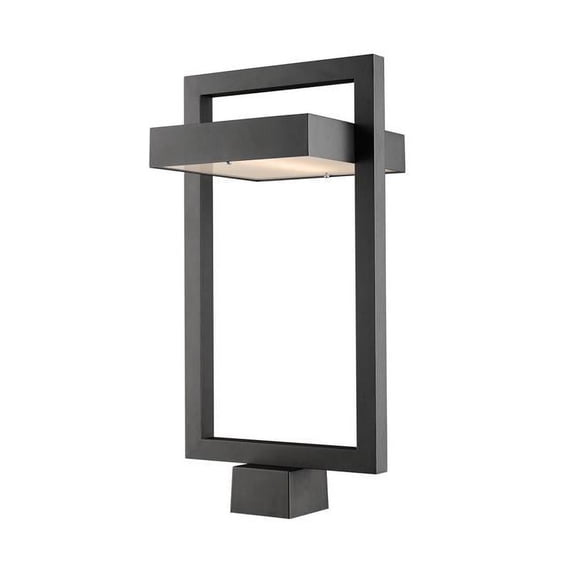 Z Lite 566PHBS-BK-LED 21.62 x 10.5 in. Single Light Outdoor Post Mount Fixture, Black & Frosted