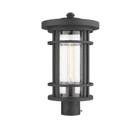 1 Light Outdoor Post Mount Lantern In Craftsman Style 12.5 Inches Wide By 111.5 Inches High Z-Lite 570Phb-Bk