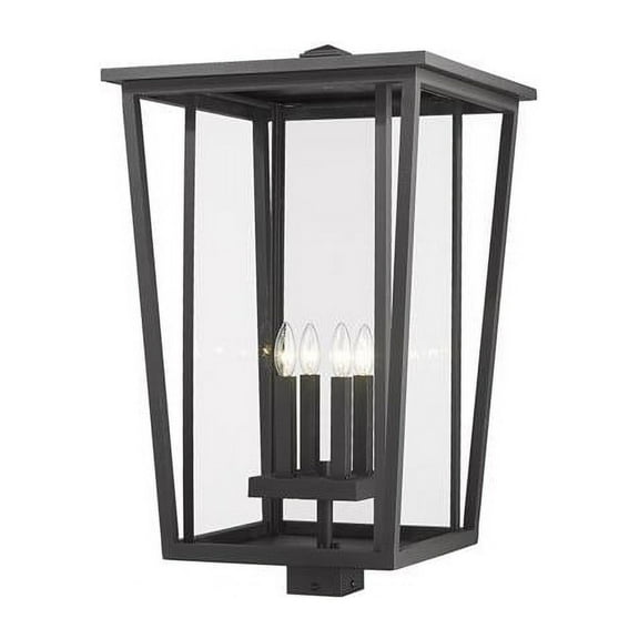 4 Light Outdoor Post Mounted Fixture In Craftsman Style-29.25 Inches Tall And 18 Inches Wide Z-Lite 571Phxxls-Bk