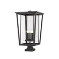 thumbnail image 1 of Z Lite 571PHXXLS-SQPM-BK 32 in. Outdoor Pier Mounted Fixture, Black, 1 of 5