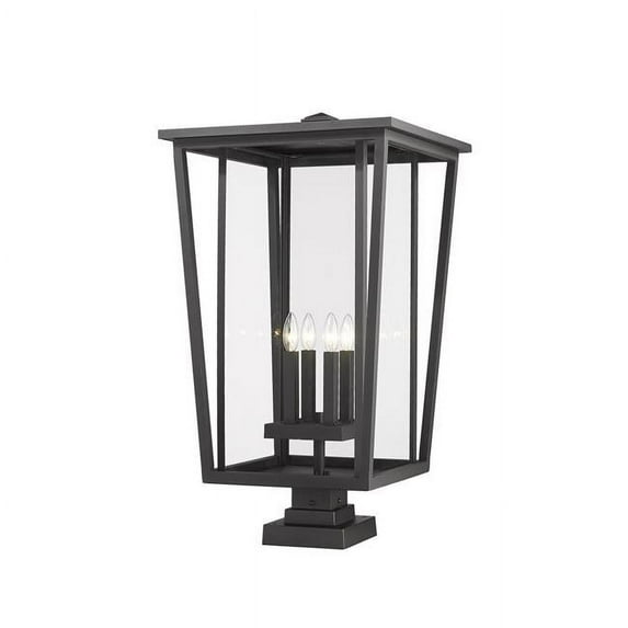 Z Lite 571PHXXLS-SQPM-BK 32 in. Outdoor Pier Mounted Fixture, Black