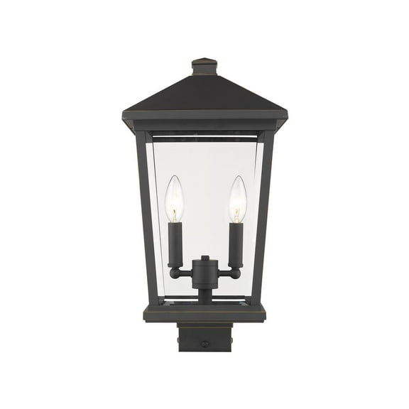 2 Light Outdoor Post Mount Lantern In Craftsman Style 11.25 Inches Wide By 20.75 Inches High-Oil Rubbed Bronze Finish Z-Lite 571Phbs-Sqpm-Orb