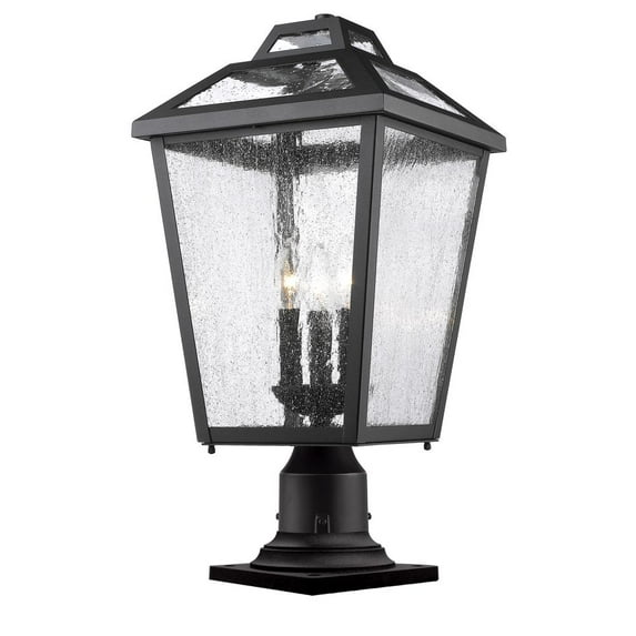 Z-Lite 573S-SL-LED Quadrate Modern 1 Light Outdoor Wall Sconce - Silver, Sand-blast glass