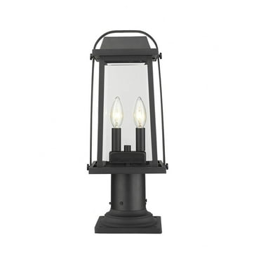 Z-Lite 574Phmr-533Pm Millworks 2 Light 19" Tall Outdoor Pier Mount Post Light - Black