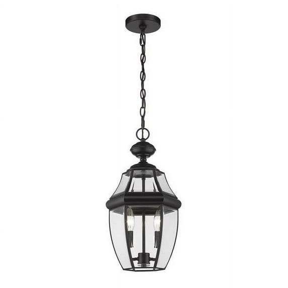 Z Lite 580CHM-BK 10 in. Westover 2 Light Black Outdoor Chain Mount Ceiling Fixture