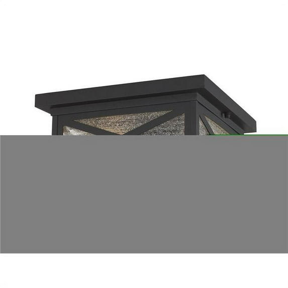 2 Light Outdoor Flush Mount In Craftsman Style-6 Inches Tall And 12 Inches Wide Z-Lite 583F-Bk