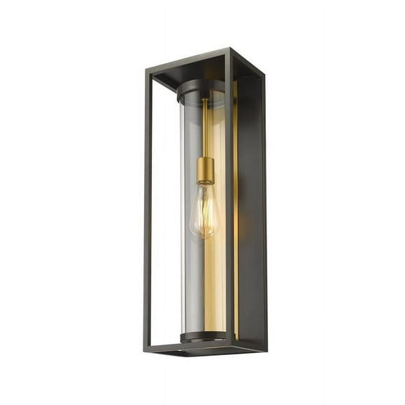 Z Lite 584B-DBZ-OBS 24 in. Dunbroch 1 Light Deep Bronze & Outdoor Brass Outdoor Wall Sconce