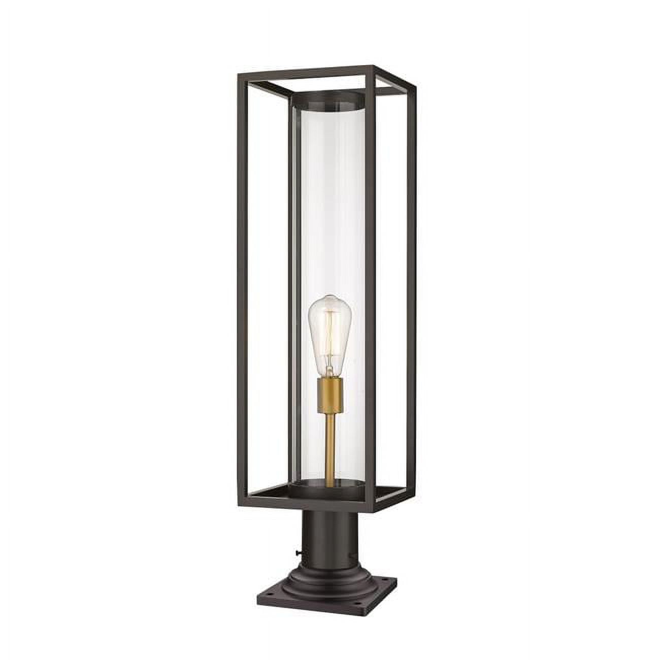 Dunbroch 30" Deep Bronze and Brass Outdoor Pier Light