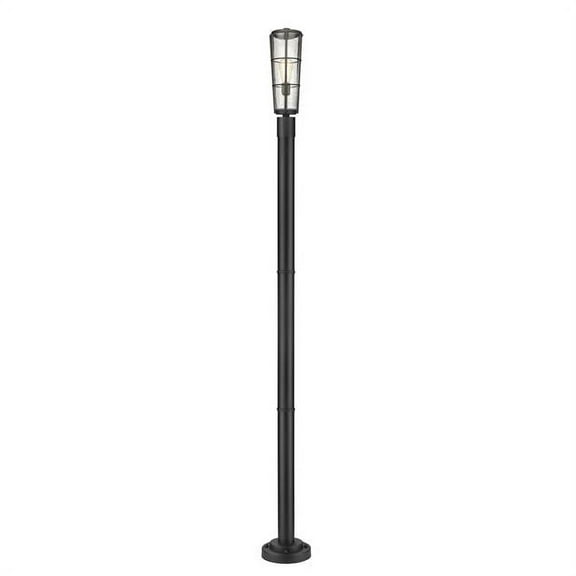 Z Lite 591PHB-567P-BK 93 in. Helix 1 Light Outdoor Post Mounted Fixture, Black