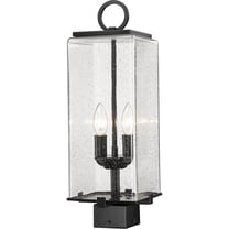 2 Light Outdoor Post Mount In Contemporary Style-20 Inches Tall And 7 Inches Wide-Black Finish-Seedy Glass Color Z-Lite 592Phms-Bk