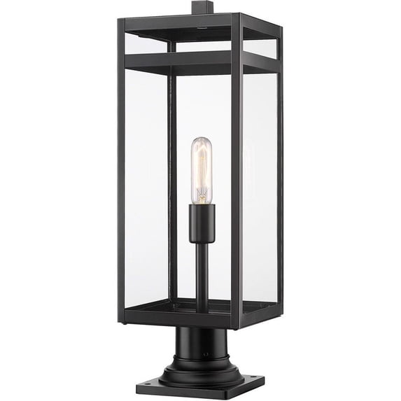 596PHBR-533PM-BK-Z-Lite-Nuri - 1 Light Outdoor Pier Mount In Outdoor Style-23.5 Inches Tall and 7.5 Inches Wide
