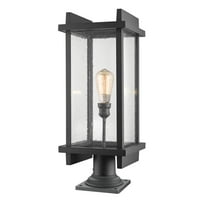 1 Light Outdoor Pier Mount In Outdoor Style-20 Inches Tall And 7.5 Inches Wide Z-Lite 596Phms-Sqpm-Bk