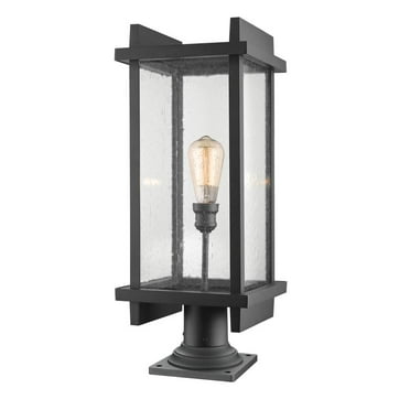 1 Light Outdoor Pier Mount In Outdoor Style-20 Inches Tall And 7.5 Inches Wide Z-Lite 596Phms-Sqpm-Bk