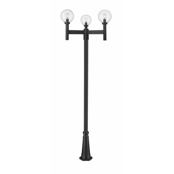 3 Light Outdoor Post Mount Light In Modern Style-112 Inches Tall And 30 Inches Wide Z-Lite 599Mp3-519P-Bk