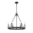 thumbnail image 1 of Z-Lite Barclay 6 Light 25" Round Steel Chandelier in Matte Black, 1 of 2