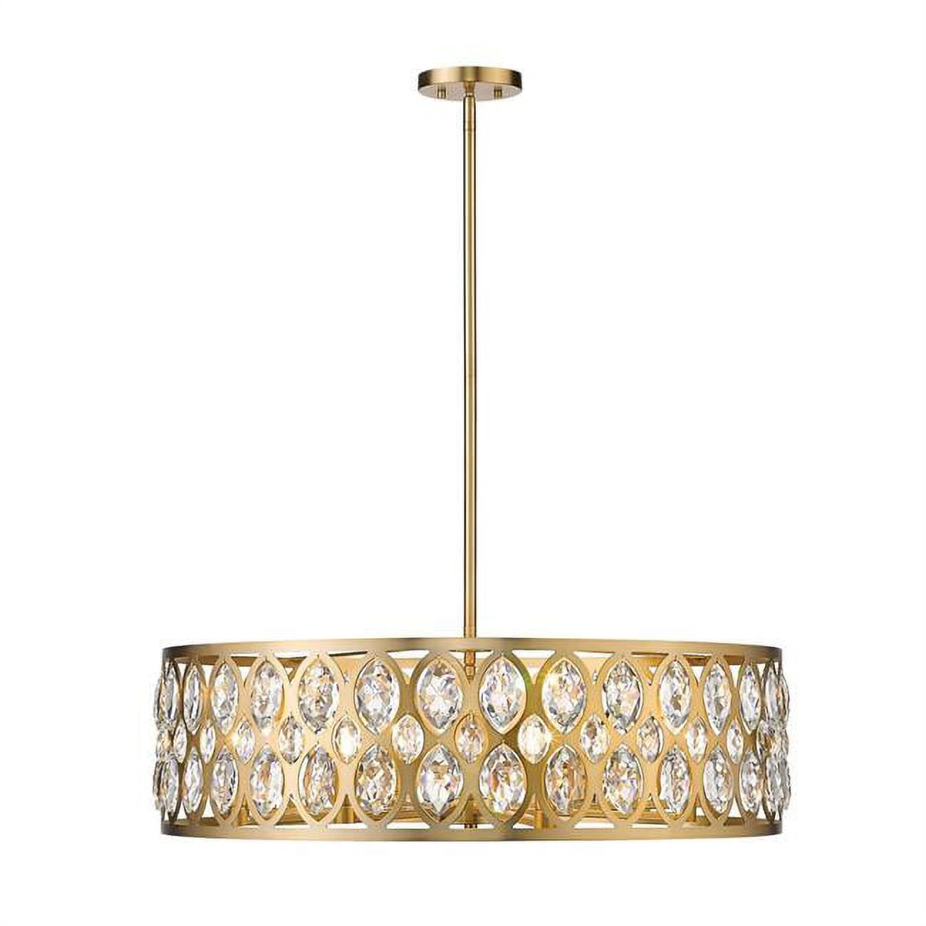 Heirloom Brass and Crystal 8-Light Chandelier