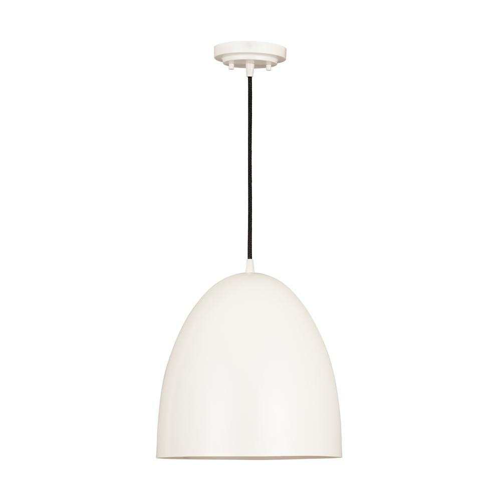 Farmhouse Chic Matte White LED Dome Pendant Light