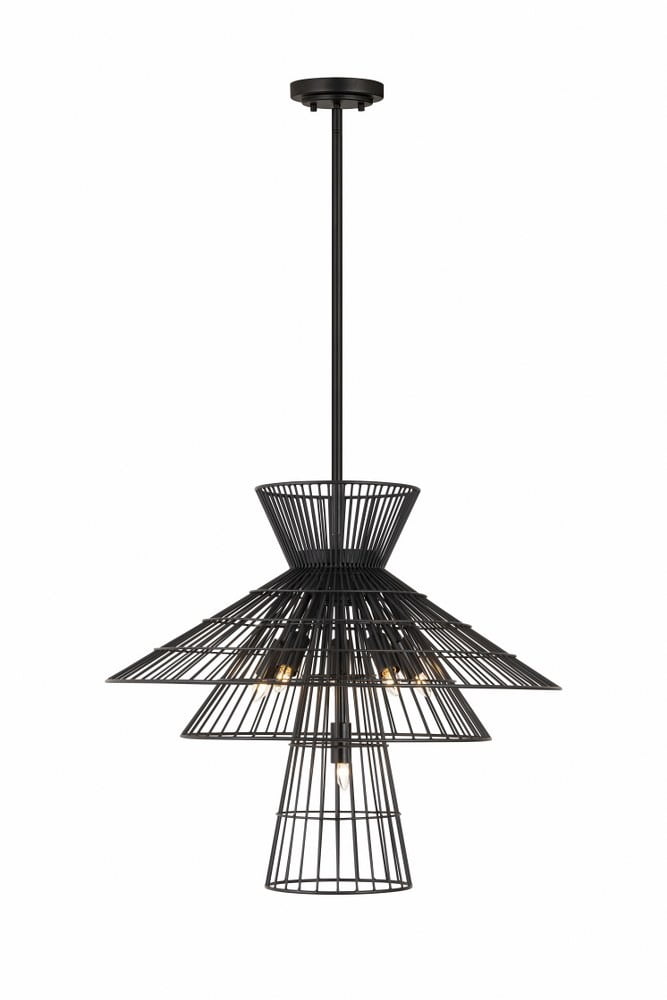6 Light Chandelier-Matte Black Finish Z-Lite 6015-6Mb