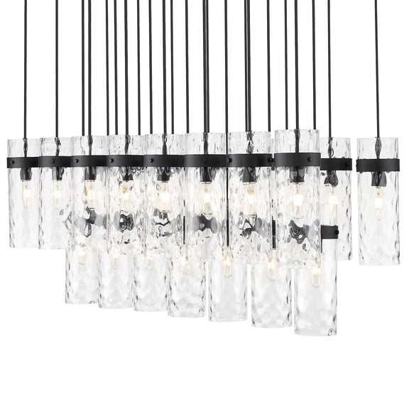 Z-Lite 7002P5-23L-MB Fontaine 23 Light 55" Wide Linear Chandelier - Black