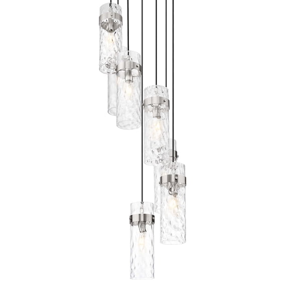 Z-Lite 7002P5-7R-BN Fontaine 7 Light 20" Wide Chandelier - Nickel
