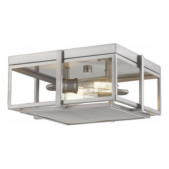 Z-Lite 724F13-BN Halycon 2 Light 14" Wide Flush Mount Square Ceiling Fixture - Nickel