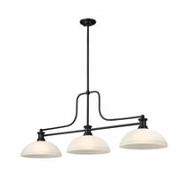 3 Light Dome Billiard-21 Inches Tall And 14 Inches Wide-White Linen Shade Color Z-Lite 725-3Mb-Dwl14