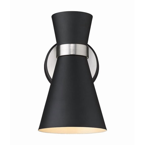 Z-Lite 728-1S-MB-BN Wall Sconces Matte Black and Brushed Nickel Steel Soriano