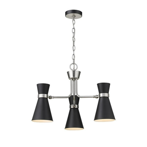 Z-Lite 728-3 Soriano 3 Light 24" Wide Chandelier - Black
