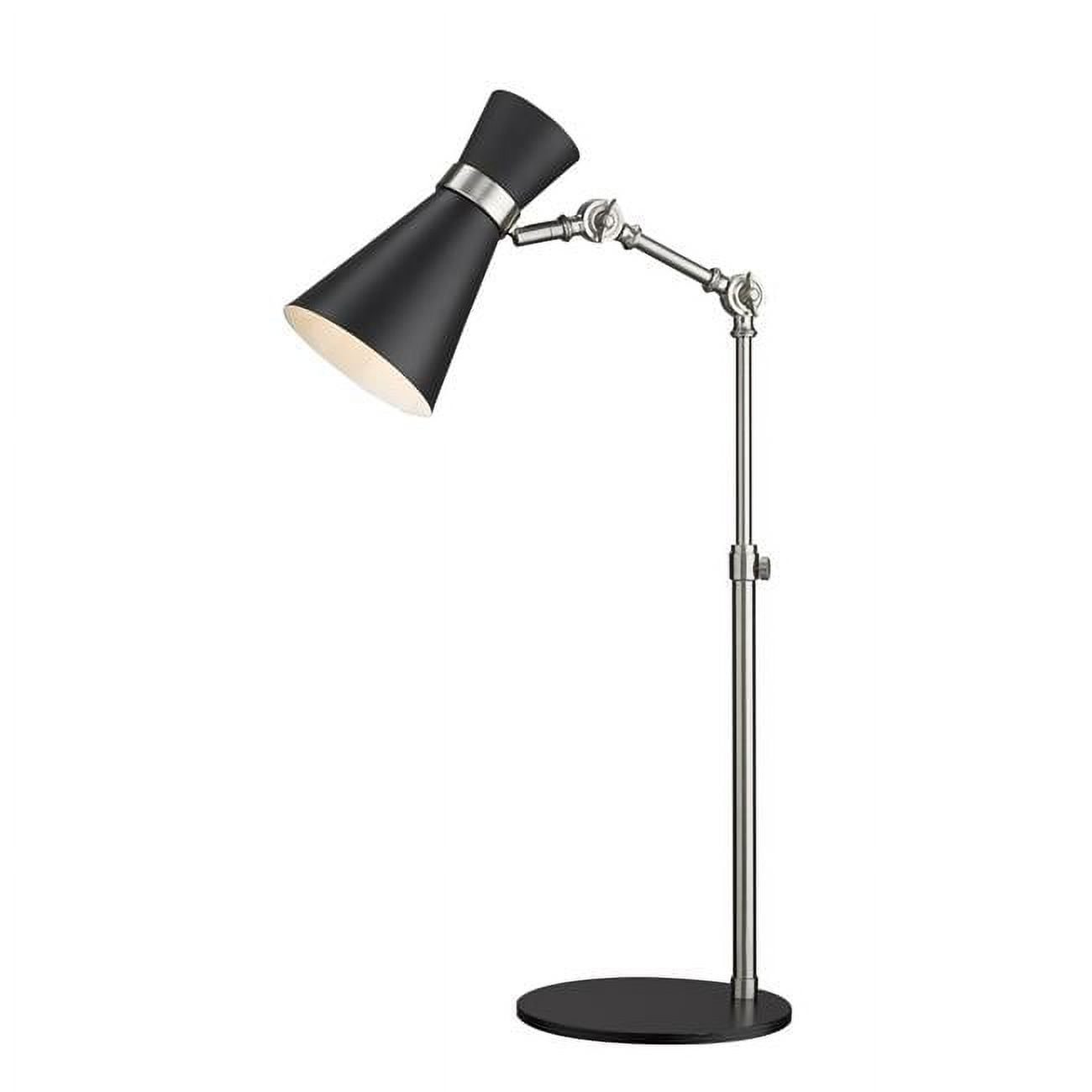 Soriano Adjustable Matte Black and Brushed Nickel Steel Table Lamp