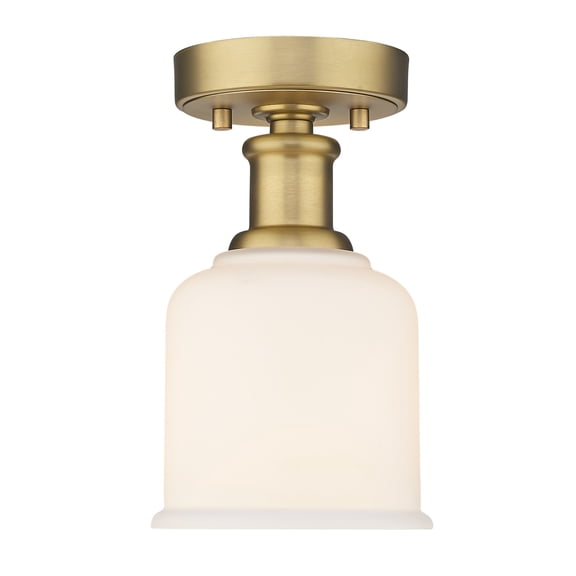 Z-Lite 733F1-HBR Bryant 6" Wide Semi-Flush Ceiling Fixture - Brass