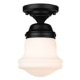 thumbnail image 1 of 735F1-MB-Z-Lite-Vaughn - 1 Light Flush Mount In Industrial Style-9 Inches Tall and 6 Inches Wide-Matte Black Finish-Matte Opal Glass Color, 1 of 2